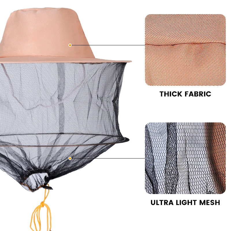 1pc Beekeeping Protector Cap Anti bee Hat Mosquito Bee Insect Net Veil Head Face Protector Beekeeper Equipment view 4