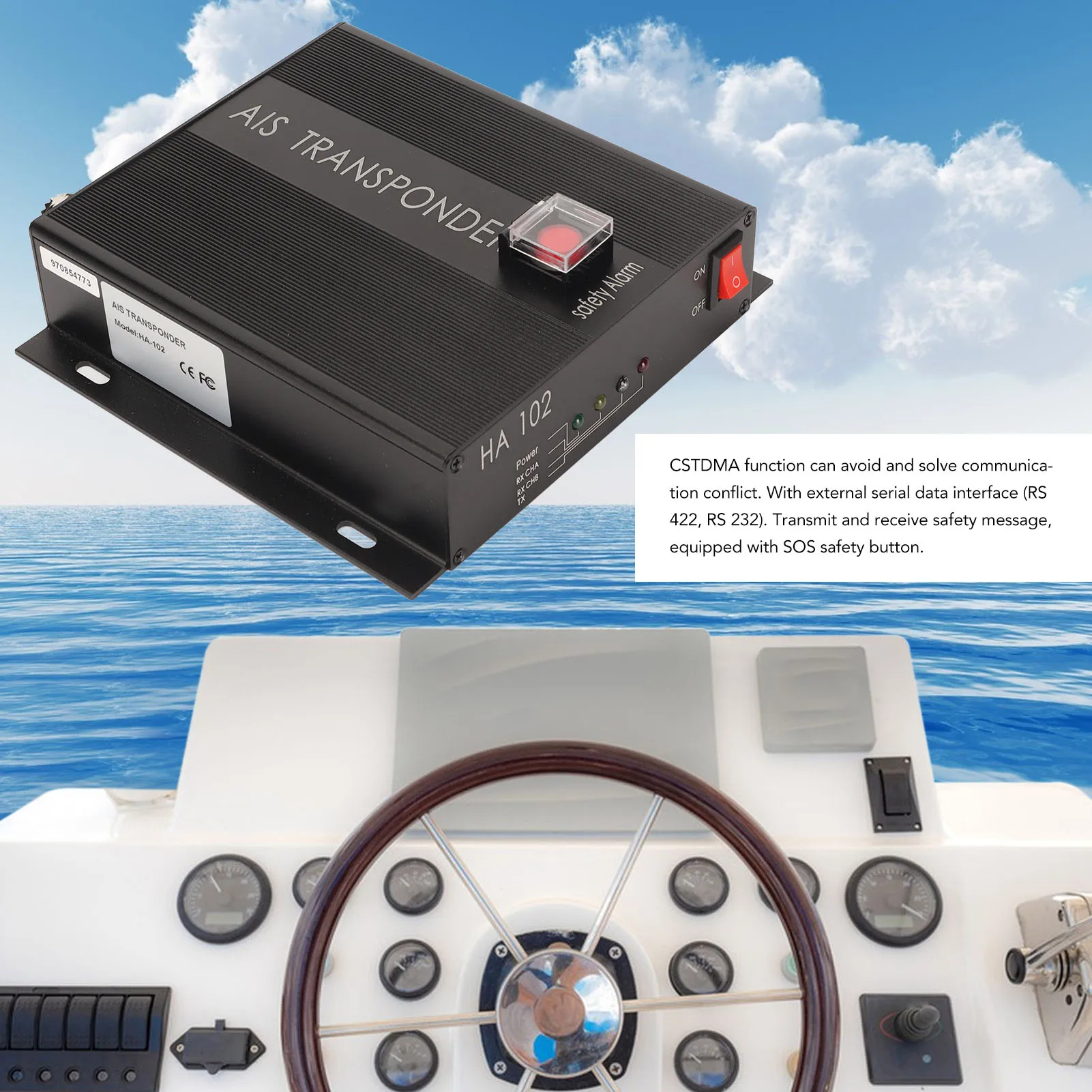 

AIS Transceiver 156.025 To 162.025MHz DSC Reception Marine Dual Channel AIS Receiver Transponder AIS Transponder AIS Transceiver