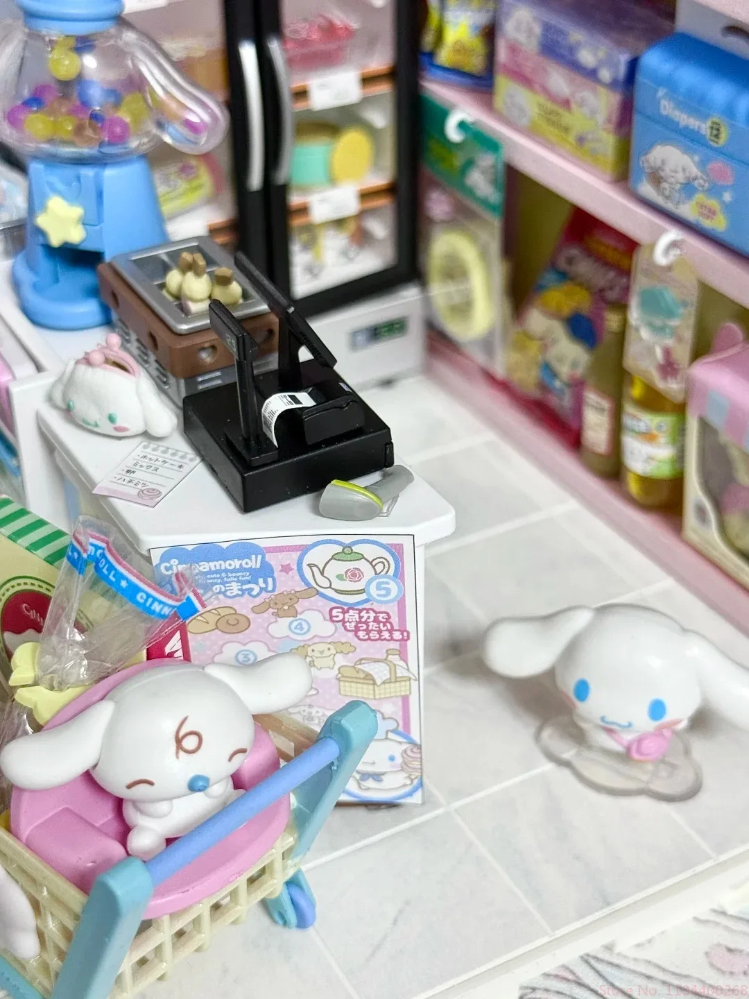 Оригинальный Re-Ment Cinnamoroll, миниатюрная серия для супермаркета, слепая коробка, сцена, тонкая модель, коллекционные шикарные игрушки, подарки на день рождения для девочек