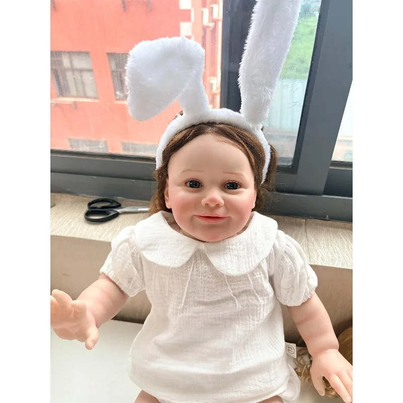 64CM Reborn Baby Dolls Zoe with Hand Rooted Hair Already Painted 3D Skin with Many Detailed Veins