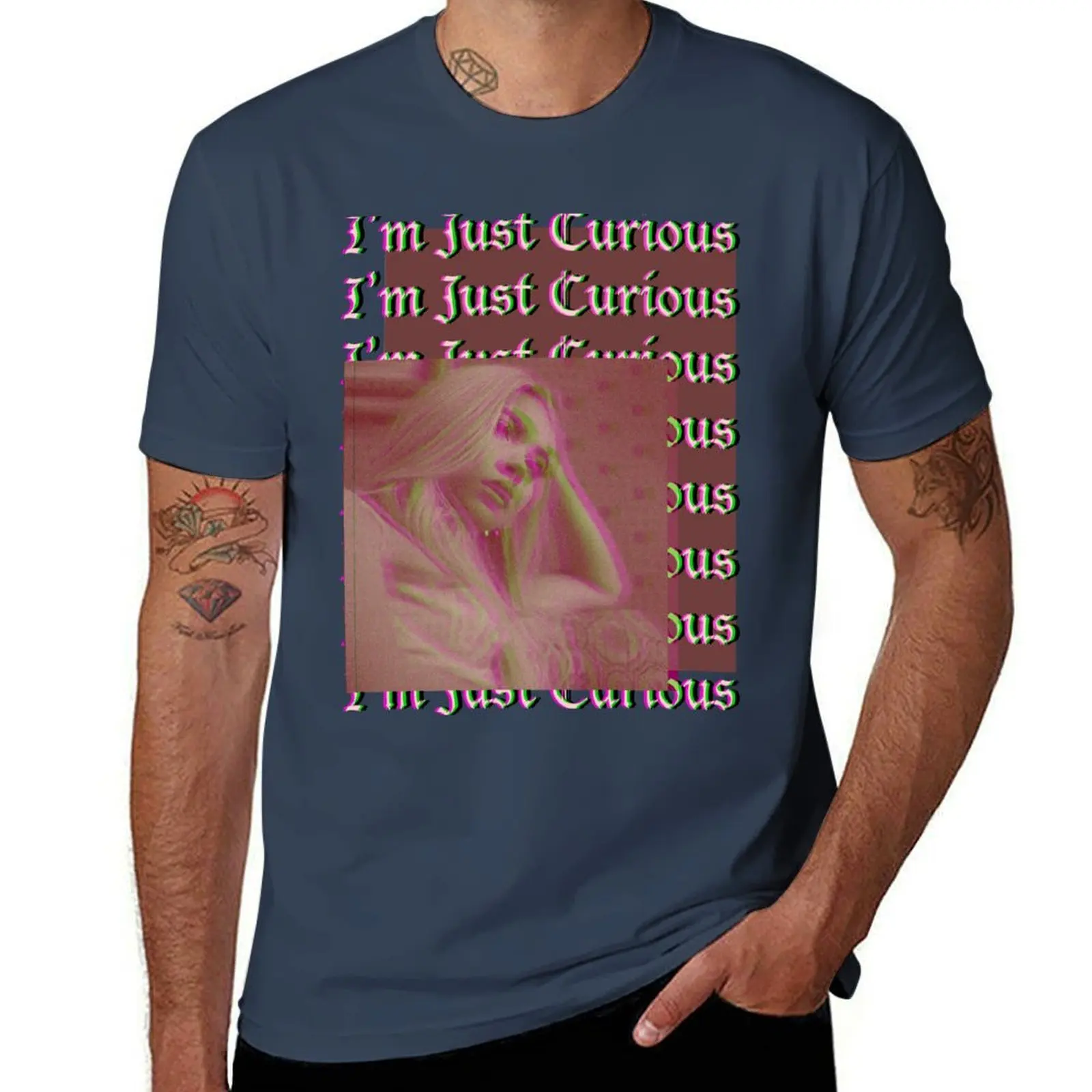 

Just Curious T-Shirt man t shirts high quality luxury brand man t shirt cotton T-Shirt