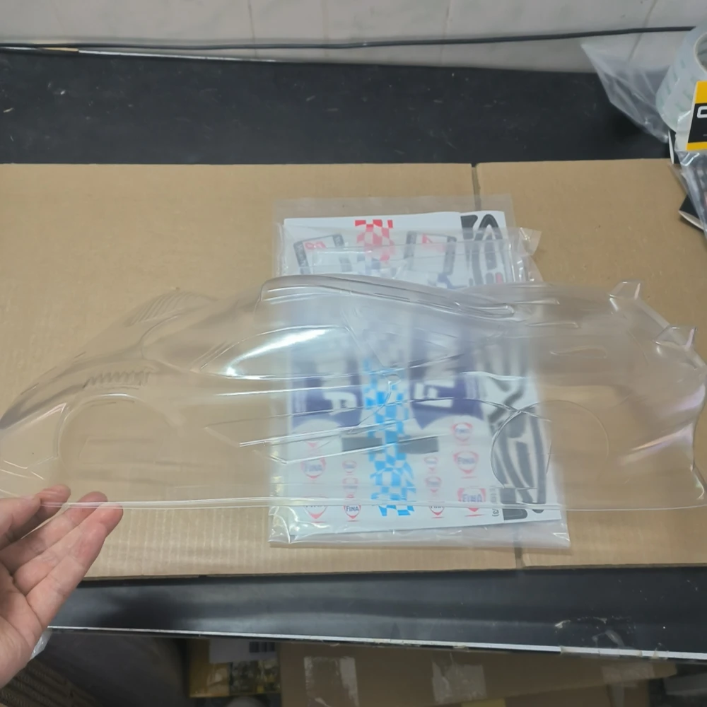 1/10 F1 GTR Clear body shell w/ Stickers fit RC Drift Chassis 257mm Wheelbase Tamiya tt01 tt02 Kyosho fazer mk2 Yokomo