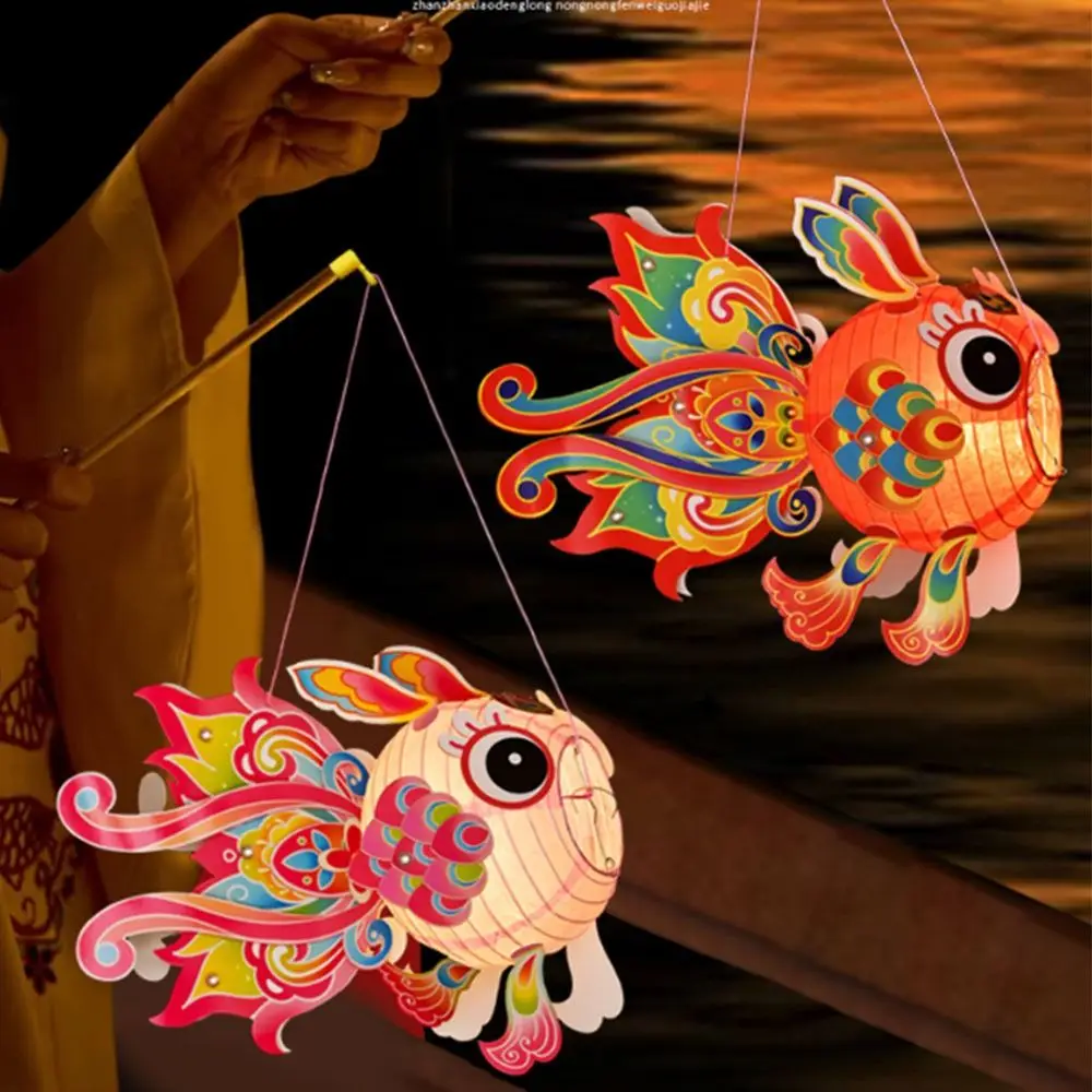 

Hand Made Goldfish Lantern Glowing DIY Material Bag Middle Autumn Festival Lantern Good Luck Chinese Style