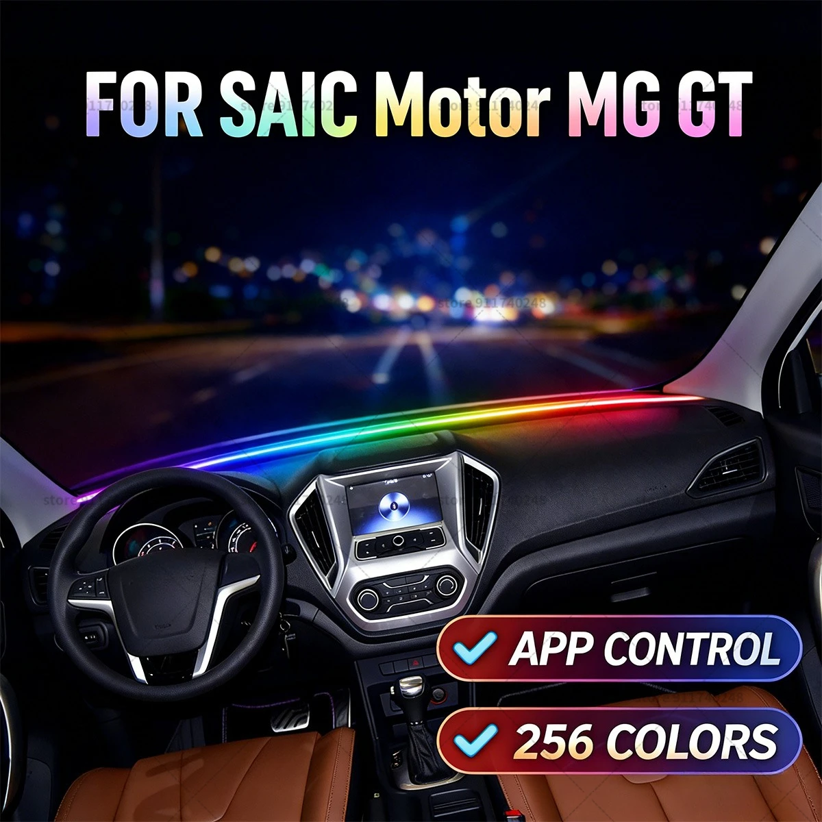 

Декоративная световая полоса для автомобиля SAIC Motor MG GT, цветная акриловая звукоизоляционная полоса для лобового стекла, атмосферная подсветка