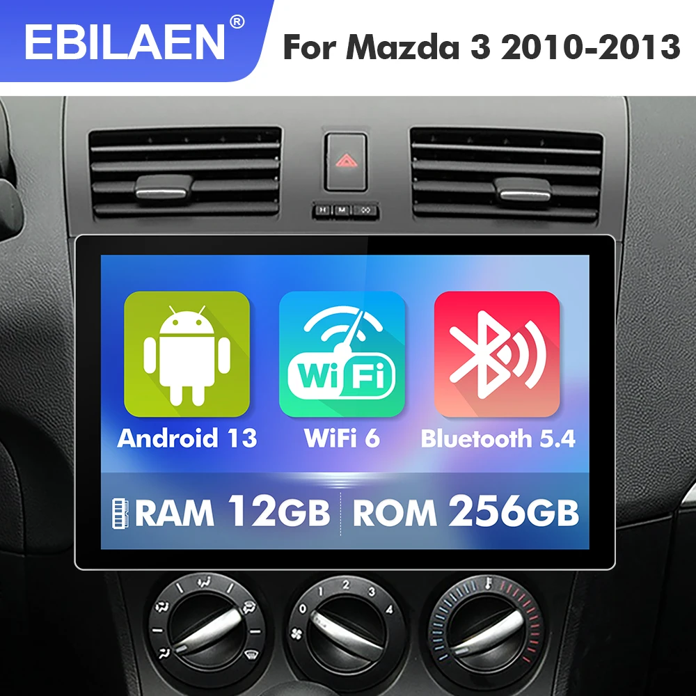 

EBILAEN 11.5" inch Android 13 Auto Multimedia Radio stereo for Mazda 3 II Mazda3 BL 2009 - 2013 Carplay GPS 4G FM WIFI 2K 2din