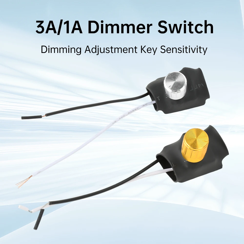 Lámpara de mesa interruptor giratorio de atenuación omnidireccional 2 vías 220V 1A/3A lámpara de mesa en tono dorado/plateado interruptor giratorio atenuador de rango completo
