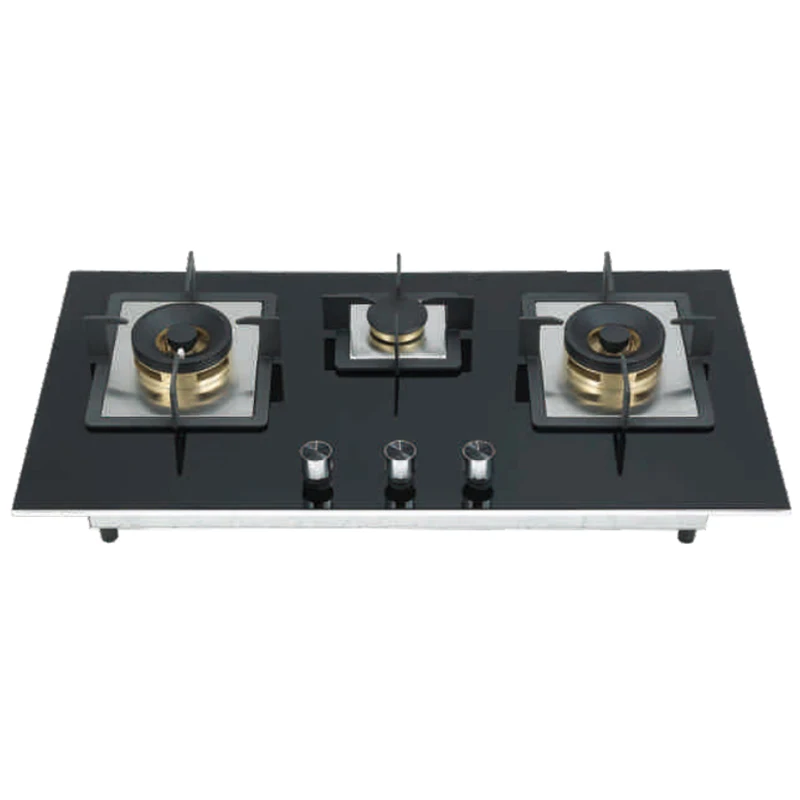 Odm Oem Cooking Appliances Tempered Glass 3 Burner Built In Copper Gas Hob For Home
