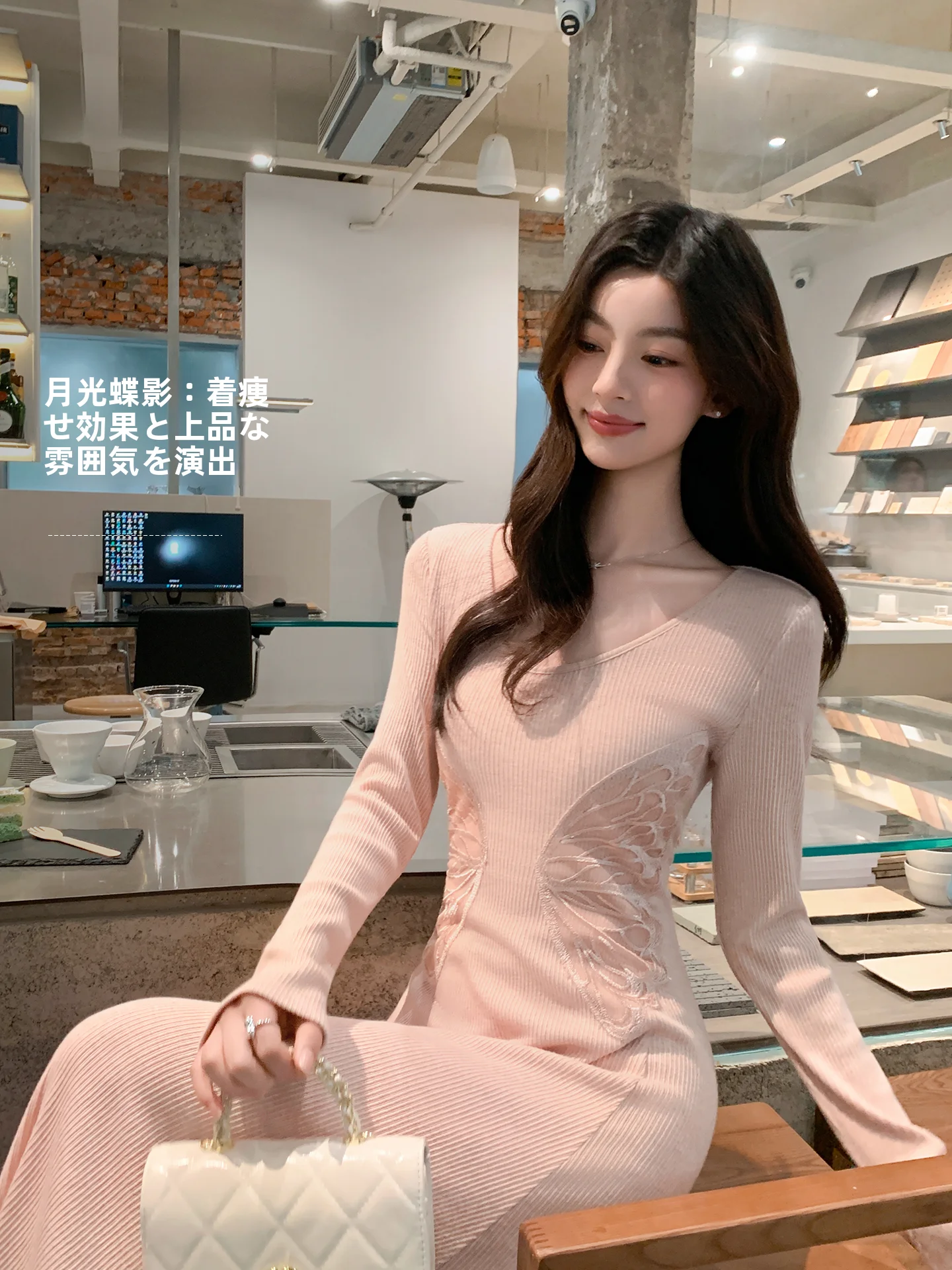 

Новое женское трикотажное платье с вышивкой, приталенное, с длинным рукавом, V-образным вырезом, в французском стиле, весенняя мода