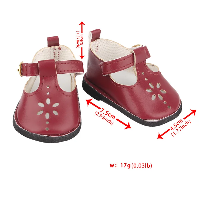 18-inch doll shoes, reborn dolls cute flowers red shoes paired with skirts