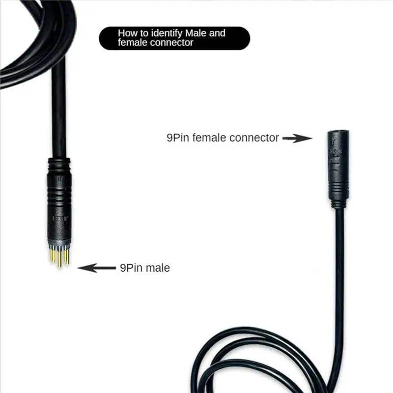 NEW HOT In Stock-1 Piece E-Bike 9 Pin Motor Extension Cable Cord Replacement Parts For Bafang Front Rear Wheel Hub Motors