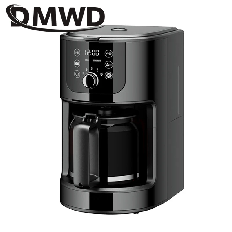 Automatic Electric Coffee Maker Bean Grinder Mill Beans Grinding Machine Comercial Espresso Tea Boiler Drip Cafe American Pot EU