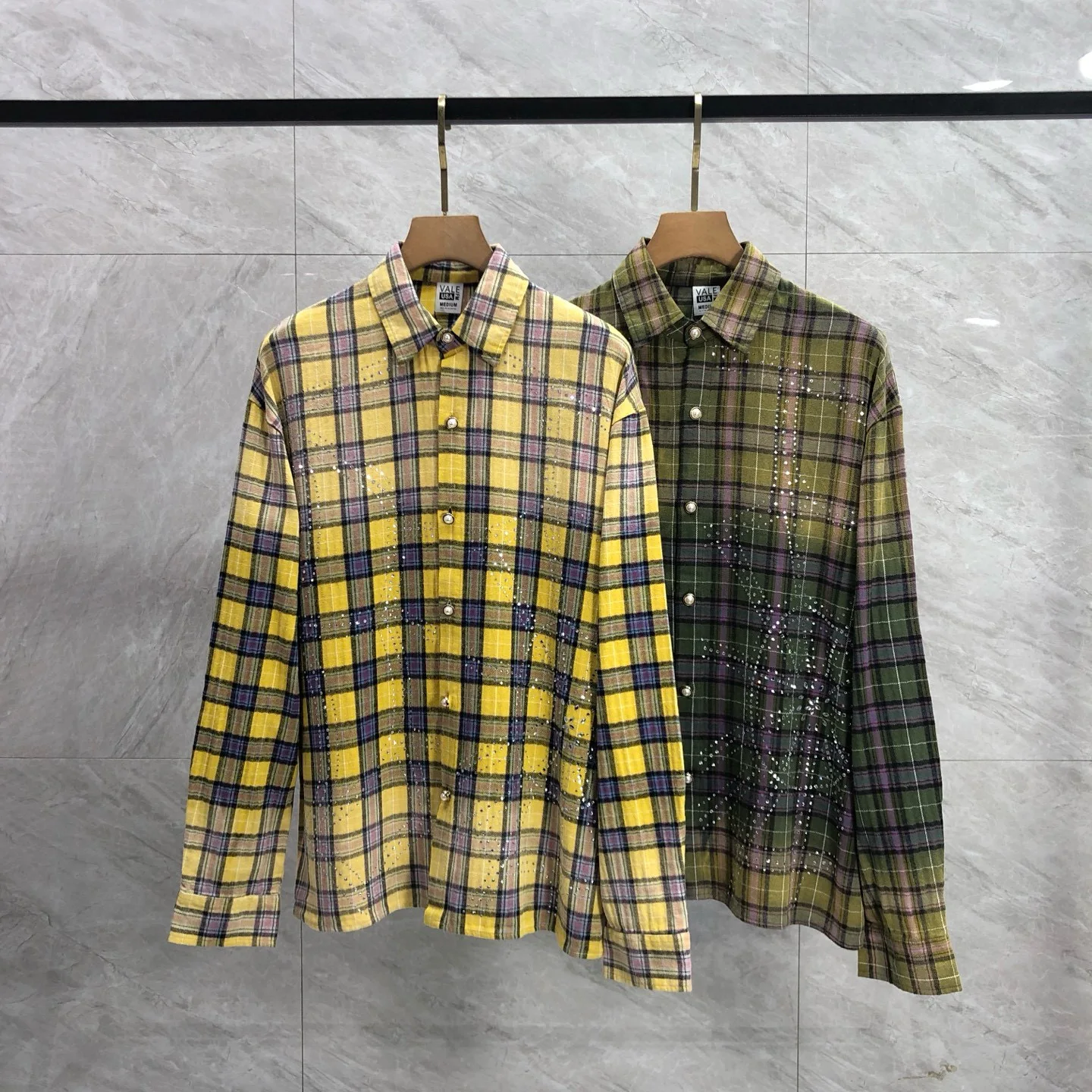 

Хлопковая футболка свободного кроя в клетку в уличном стиле, устойчивая к выцветанию, для молодежи