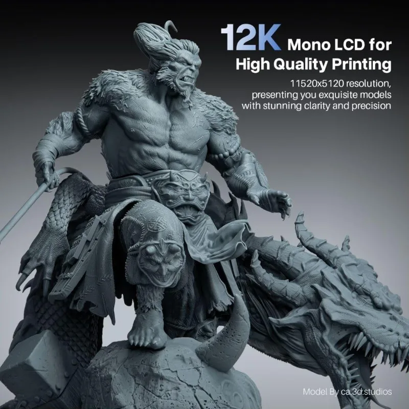 Saturn 4 Ultra 12K Resin 3D Printer, with Smart Automatic Leveling, 10-Inch 12K Monochrome LCD, 150mm/h Faster Printing