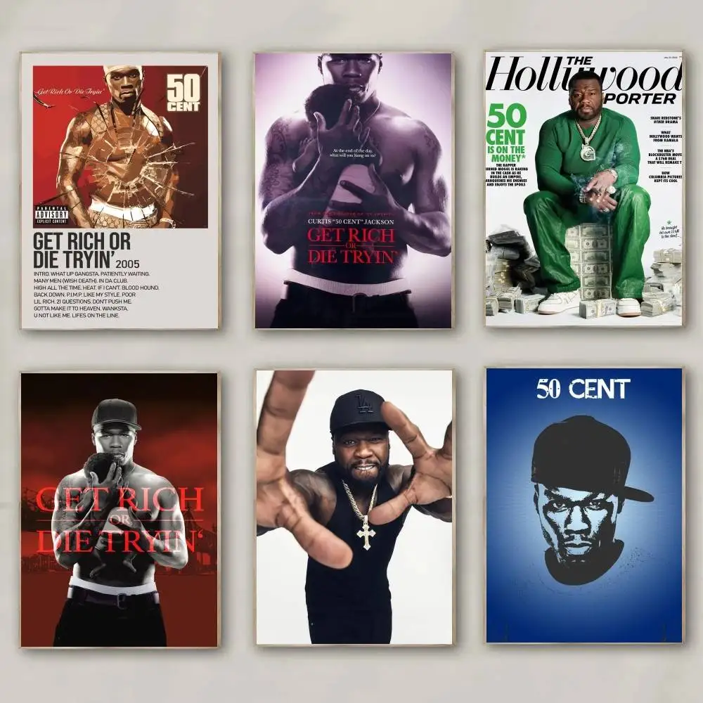 1 قطعة 50 سنتًا احصل على الغنية أو يموت جرب ملصق طباعة لغرفة النوم غرفة المعيشة ديكور المنزل اللوحة جدار الفن HD صورة جدارية #2