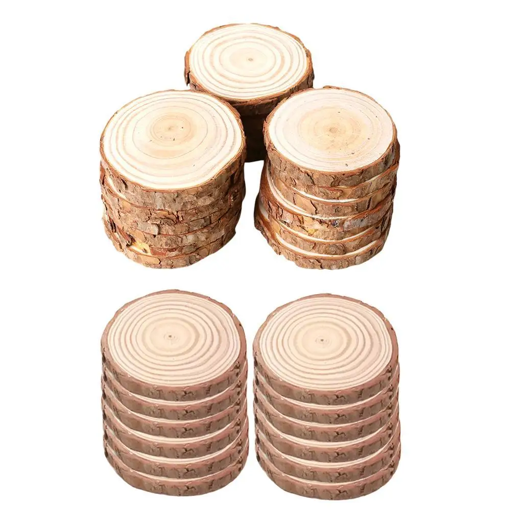 

Unfinished Wood Slices Round Natural Pine Discs DIY Crafts Decoration