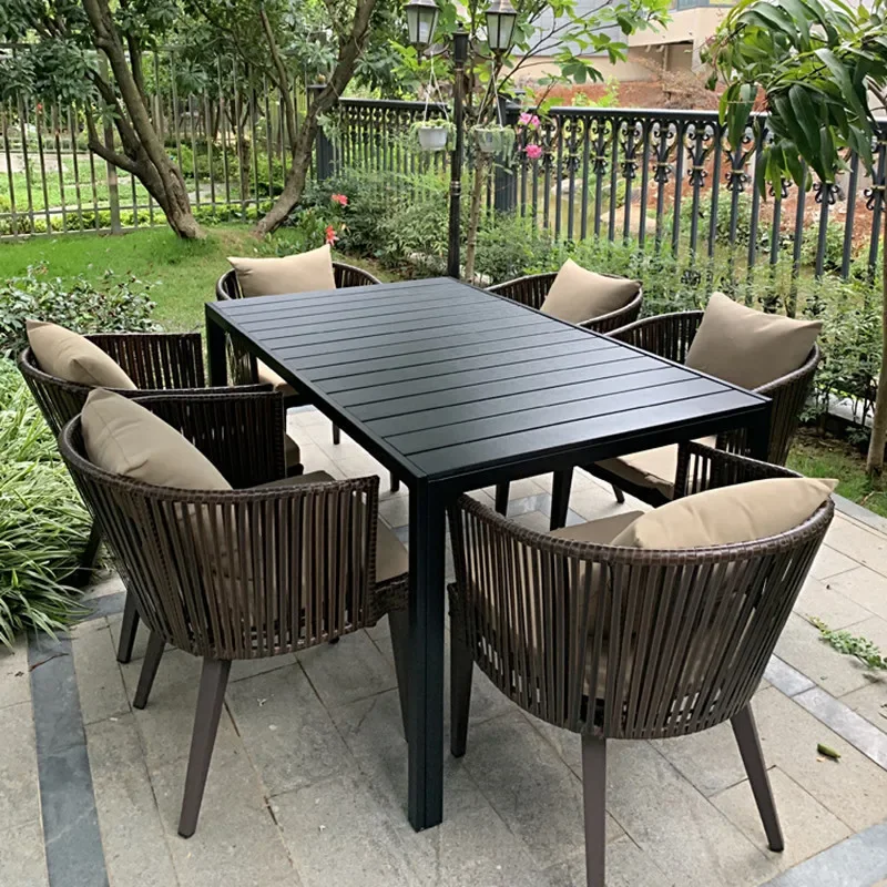 

Outdoor, tables and chairs, courtyard, hotel, leisure area, waterproof, rattan, combination