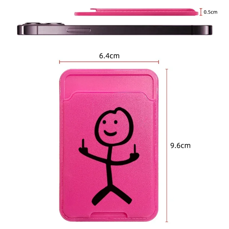 Cartoon Grappige Matchman Visitekaarthouder Universele Mobiele Telefoon Terug Kaart Tas Voor Mannen en Vrouwen Metro Bus Pass Cover Case