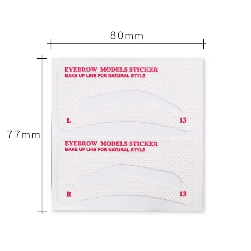 12-24Pcs Disposable Tattoo Eyebrow Ruler Sticker Non-woven Fabric Eye Make Up Stencil Guide Measure Stencil Template Shape Tool