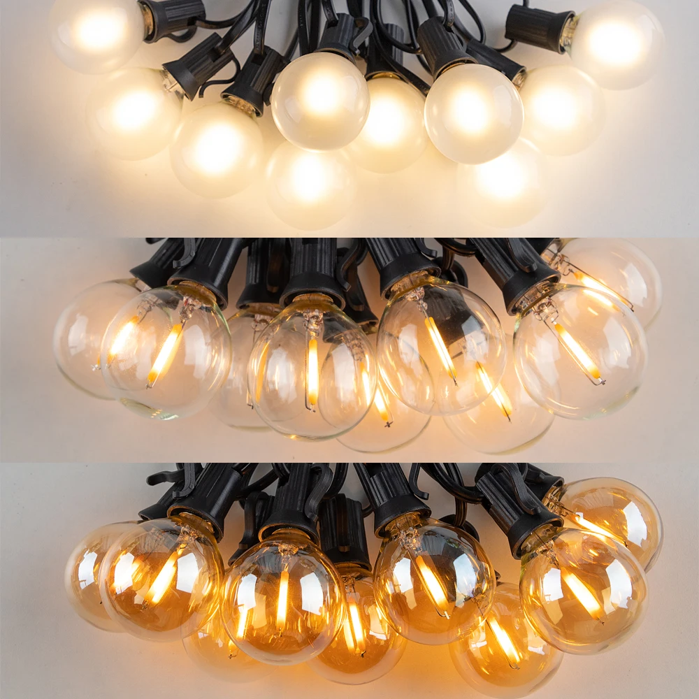 Vintage G40 String Light 220V 110V Retro Street Garland EU US Connectable Warm White Waterproof Wedding Party Decoration Outdoor