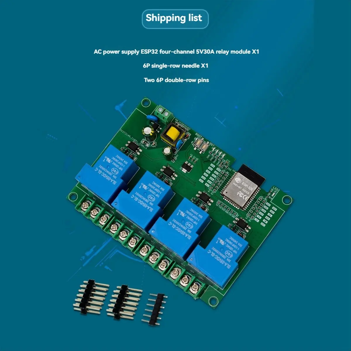 

(A26M) 4-канальный релейный модуль 5В/30А AC220В с Wi-Fi и Bluetooth, плата для разработки на ESP32