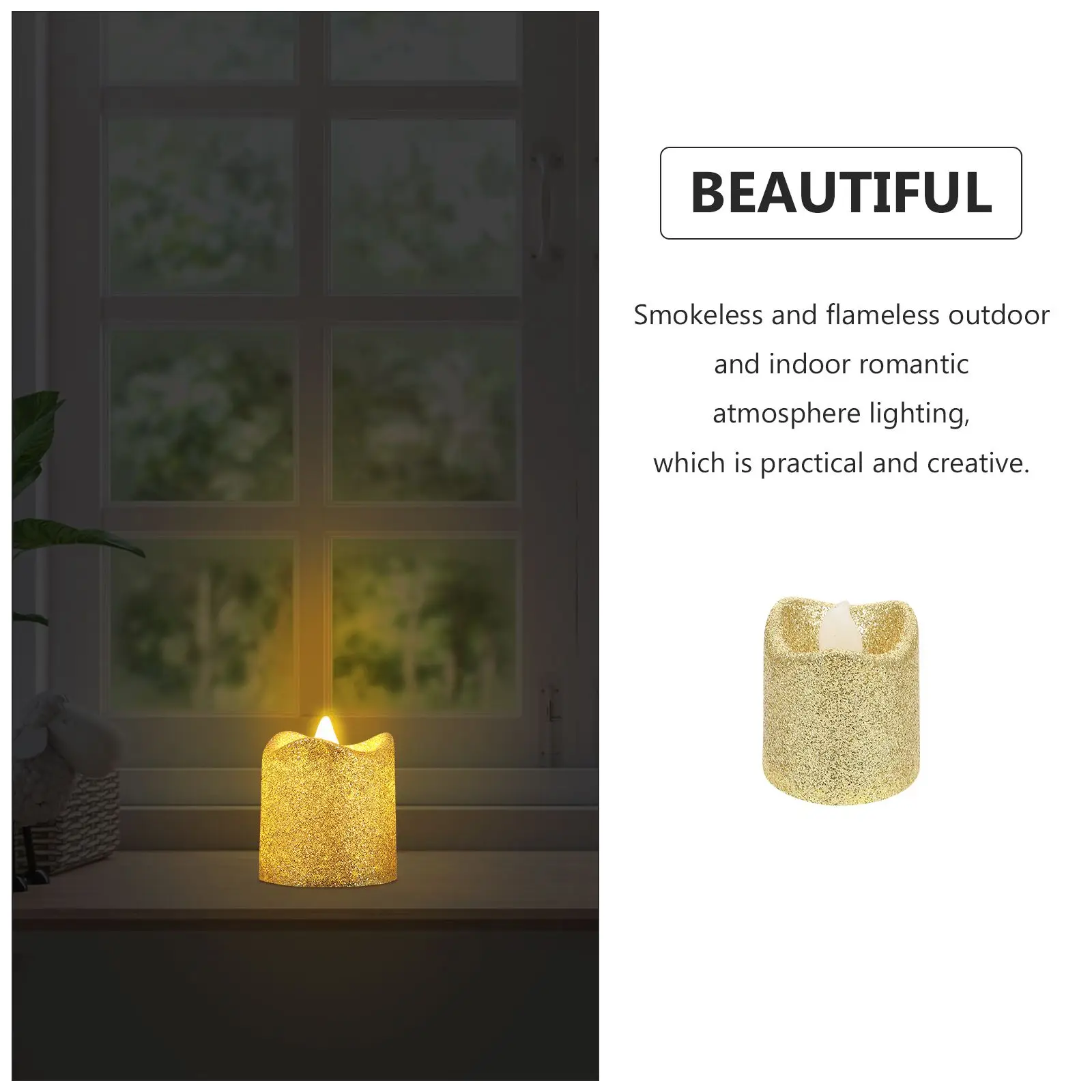 24 Pcs Wave Powder Lamp Fake Small Candles Lights Tea Decoration Plastic Christmas Home Electronic Wax