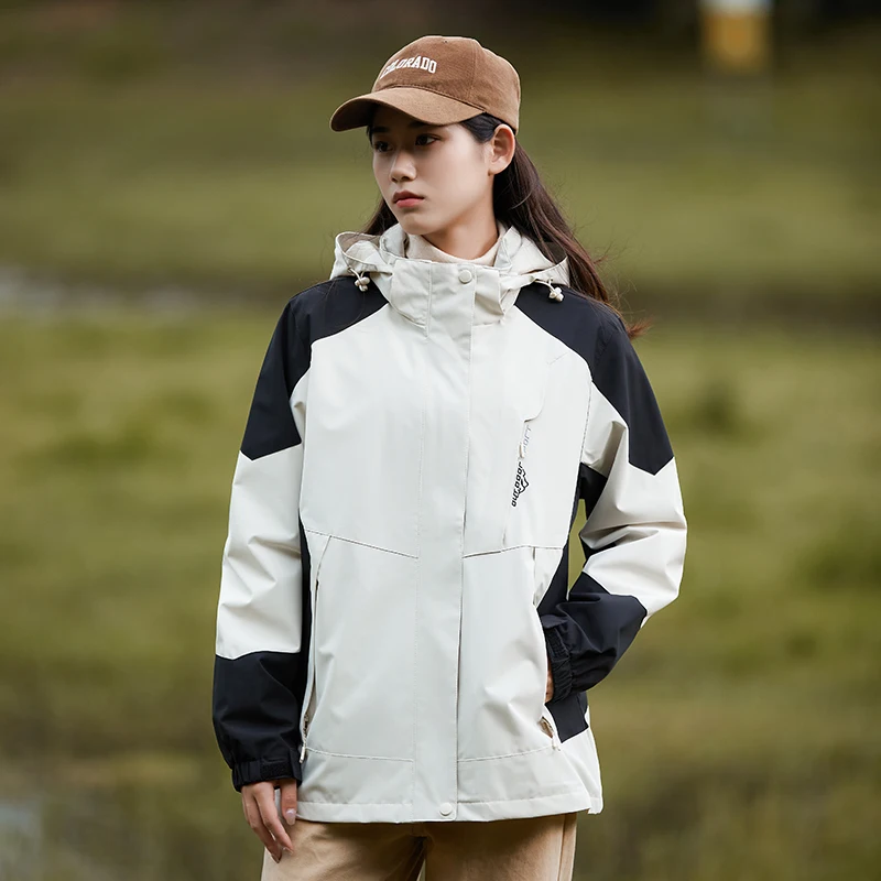 커플용 야외 캐주얼 긴팔 재킷 스탠드 칼라 방풍 방수 폴리에스터 섬유 유니버설 핏 봄 시즌