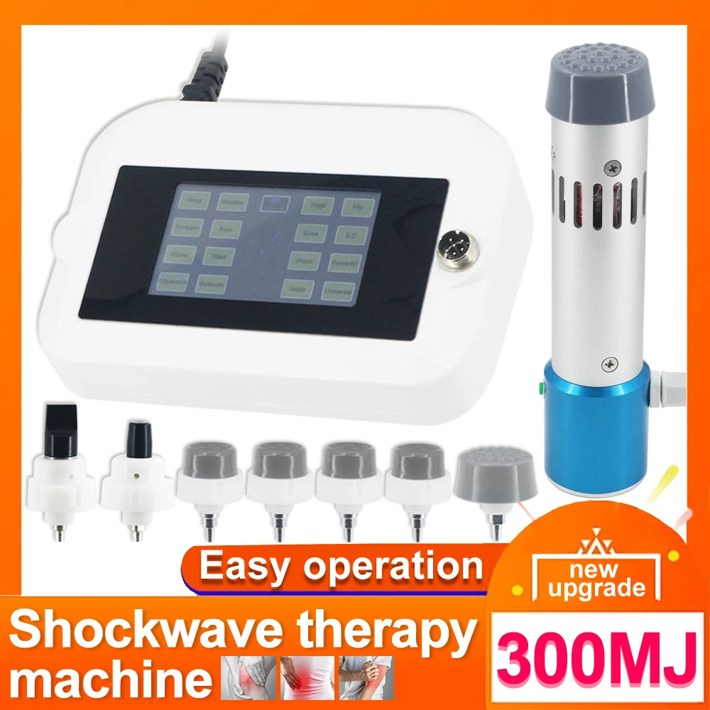 Shockwave Therapy Machine With 7 Heads Muscle Relaxation Deep Massage Spinal Pain Relief 300MJ Physiotherapy Shock Wave Massager