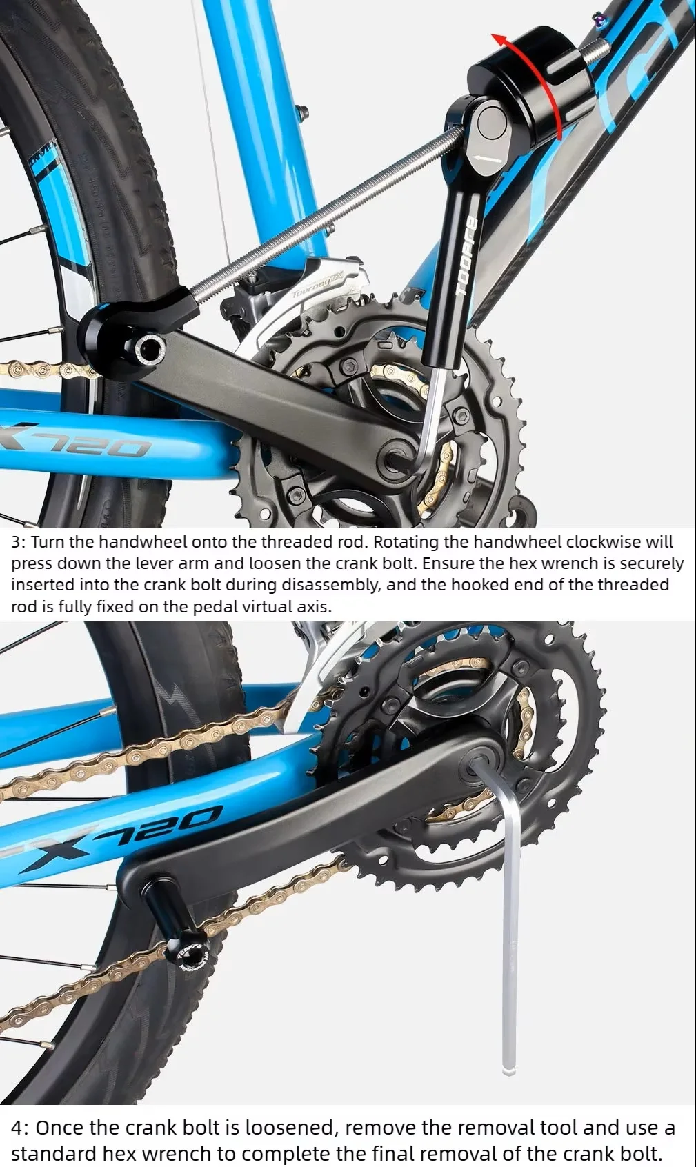 TOOPRE Fahrrad-Kurbelabdeckungs-Schraubenentferner-Set Reparaturwerkzeug für Mountainbikes 8mm 10mm Kurbelschrauben-Entfernungswerkzeuge mit statischer Kraft – Detail 10