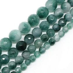 4-12mm Natural Stone Faceted Green Chalcedony Gorgeous Loose Spacer Beads for Jewelry Making DIY Bracelets Necklace Women Gifts