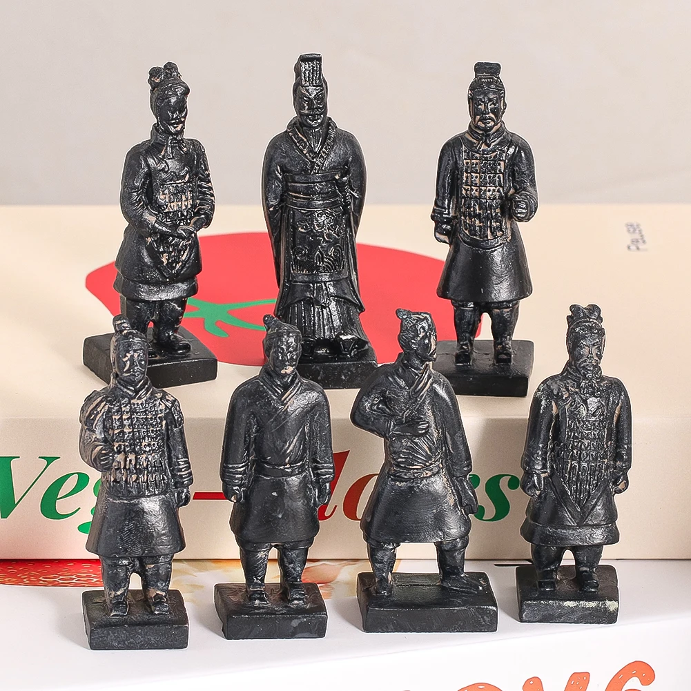 1PC Terracotta Warriors and Horses Crafts Ornament Chinese Style Characteristic Handicrafts Office Study Room Ornaments Gifts