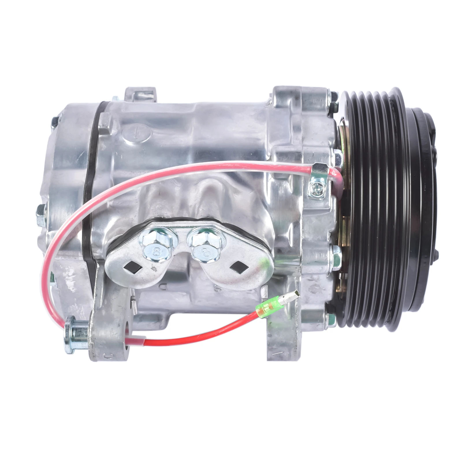 

A/C Compressor with 6-Groove Pulley Fits for Sanden SD7 Style Serpentine Belt HC5005BK HRC55824-BK