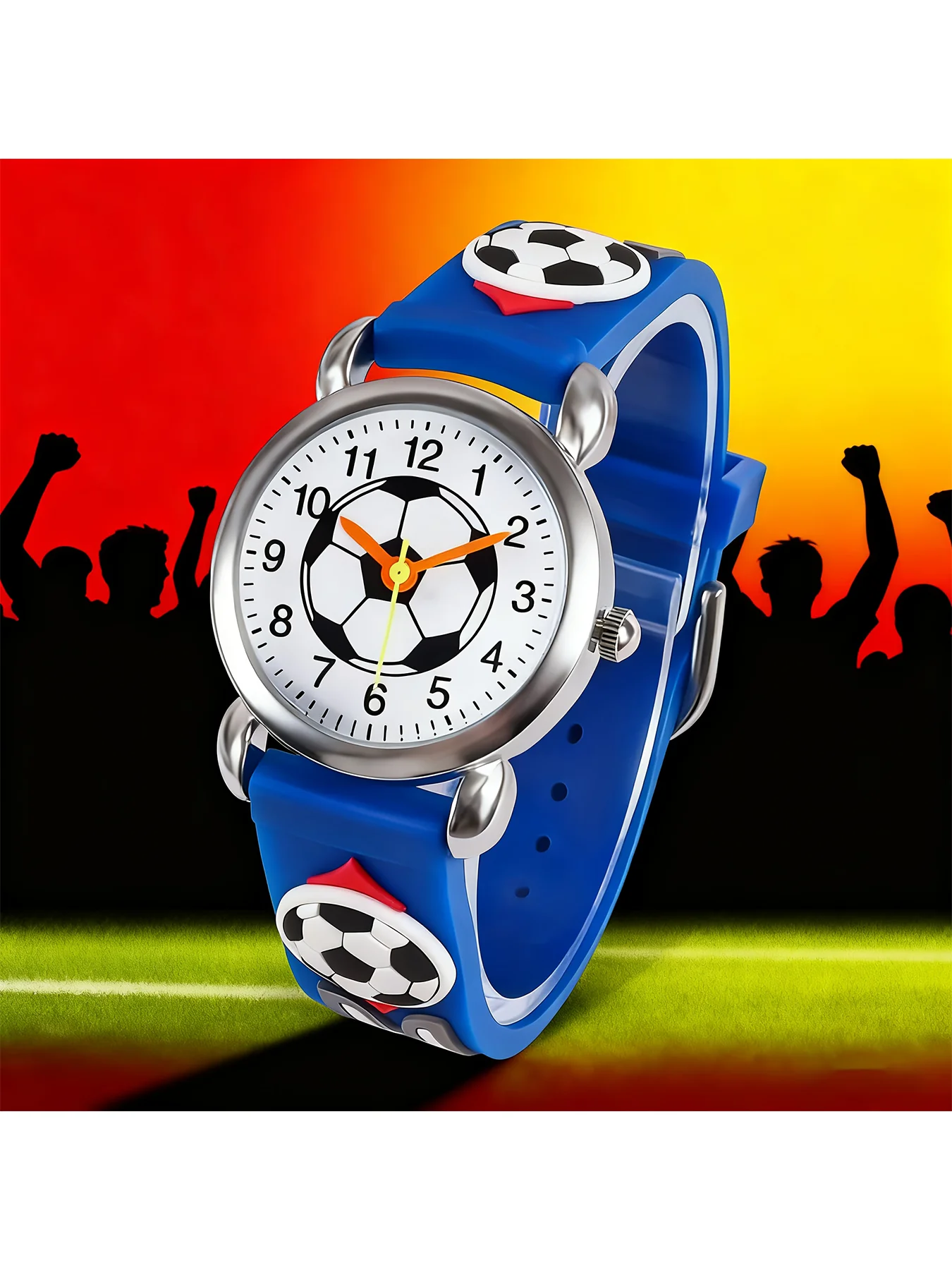 

1 шт. Новые стильные футбольные кварцевые часы для мальчиков, спортивные и повседневные электронные часы для студентов, подарок для вечеринки