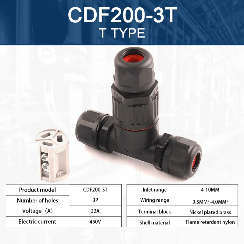 IP68 I/T Vorm Waterdichte Connector 2/3/5 Pin Draad Connectors Quick Schroef Sluit Push-in terminals Elektrische Aansluitdoos DIY GO