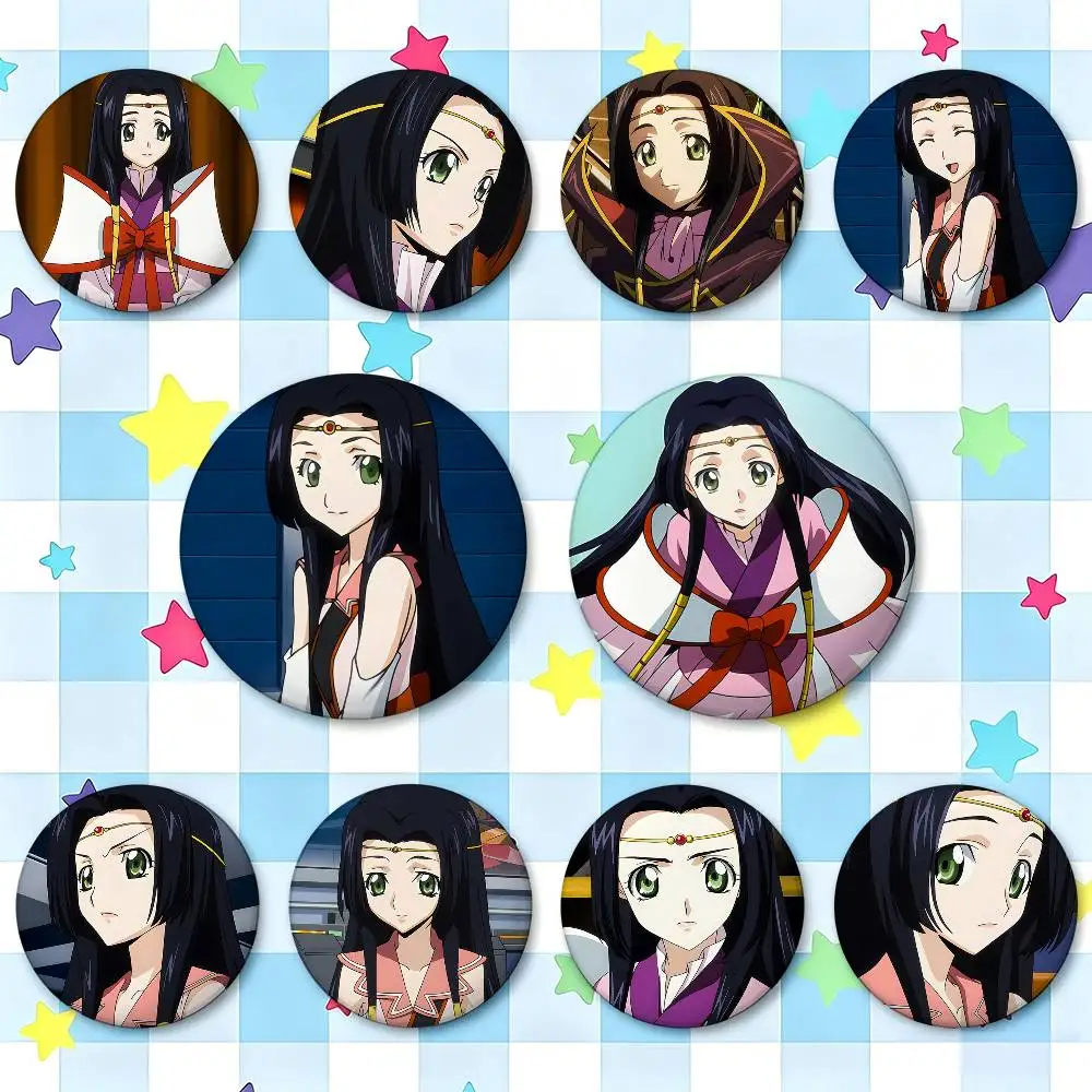 Kaguya Sumeragi Code Geass Badges 25 32 44 58 75 Mm Round Cosplay Pin Bag Decor Fans Collect Friends Gifts Brooch Souvenir