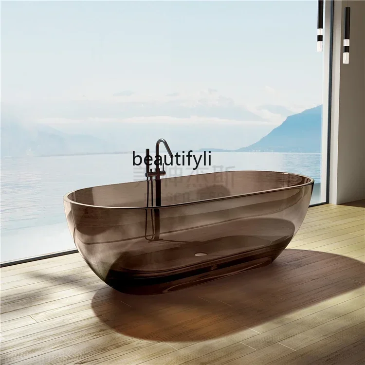 ss8350 Color transparent independent transparent integrated hotel household bathtub crystal resin bathtub