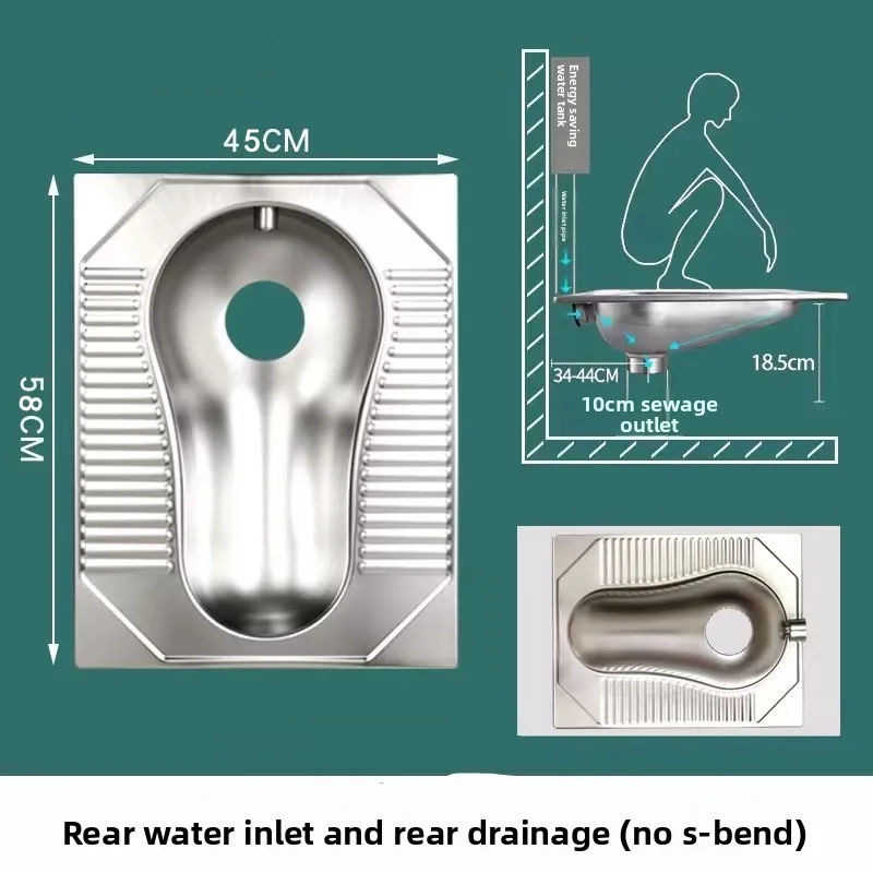 Stainless Steel Squatting Toilet Squatting Pit Squatting Toilet Water Tank Integrated Deodorant Prison Public Toilet Urinal