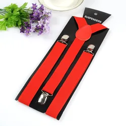 New Adjustable Suspenders Elastic Leather Y-Back Braces Straps Men Women Kids Pants Shirt Girl Skirt Accessories Candy Color