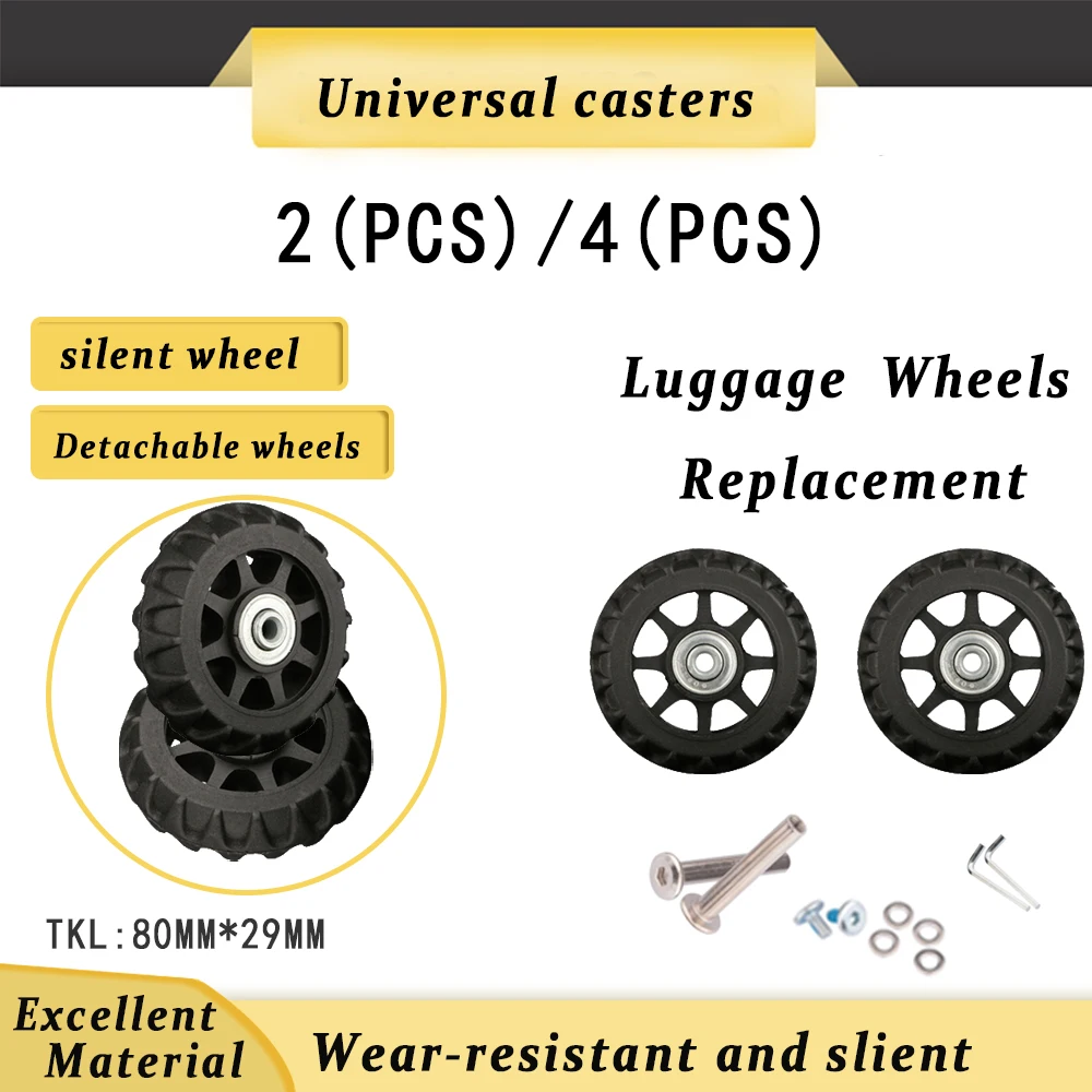 

Luggage Caster Accessories Trolley Box Repair Universal Wheel Leather Luggage Aircraft Wheel Rim Wear-Resistant Silent Wheel