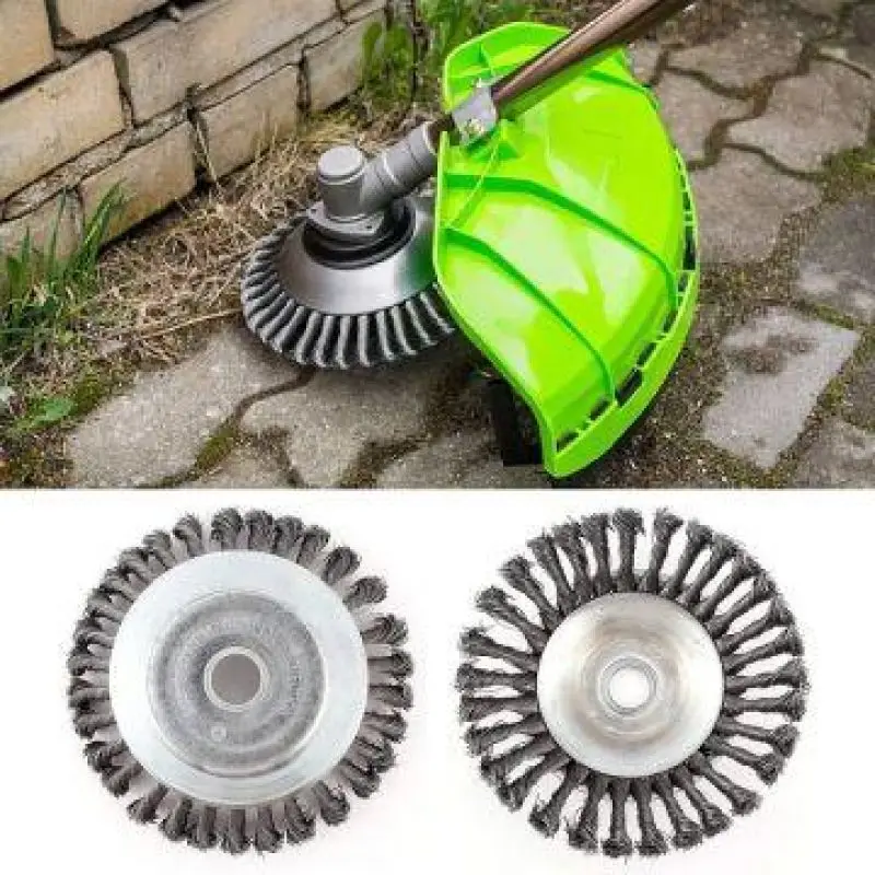 Steel Wire Wheel Garden Grass Remover Weed Brush Lawn Mower Grass Eater Trimmer Brush Cutter Tool Garden Grass Trimmer Head Weed