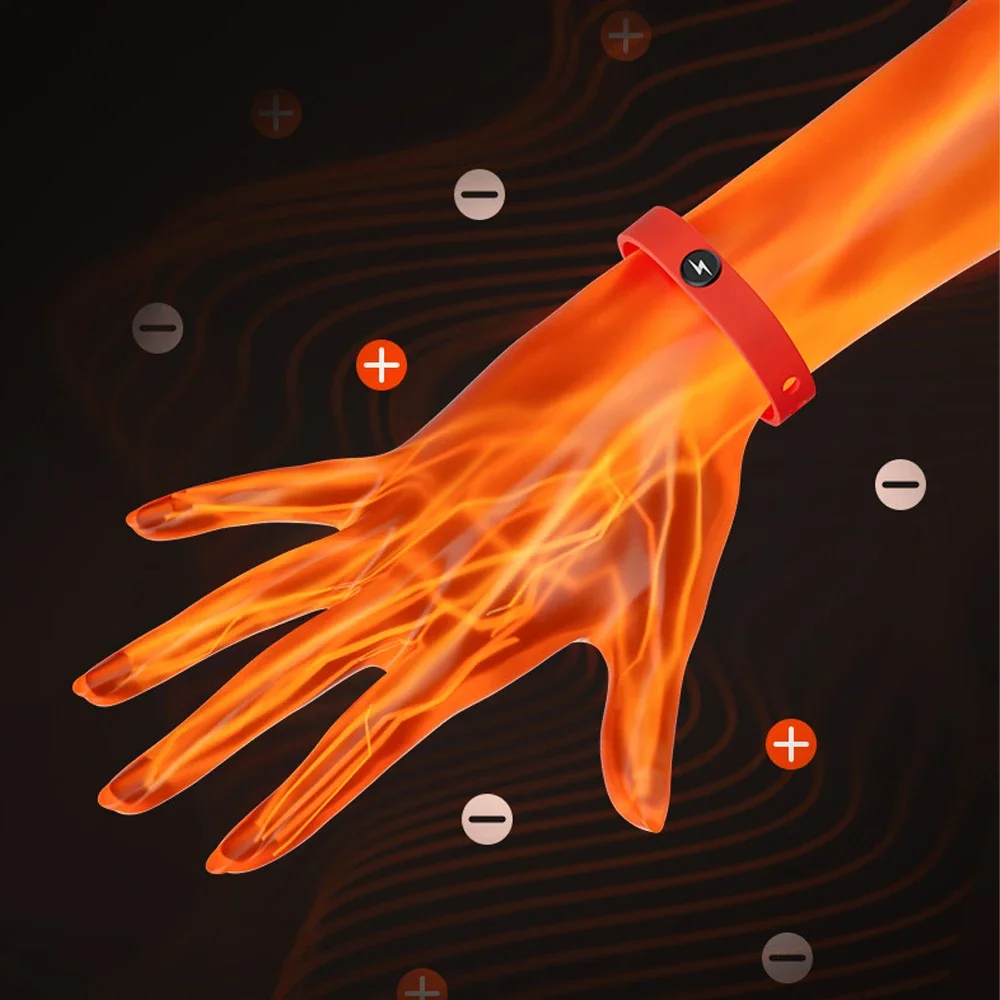 Pulsera antiestática, pulsera deportiva de silicona con equilibrio energía, correa muñeca goma para eliminación electro
