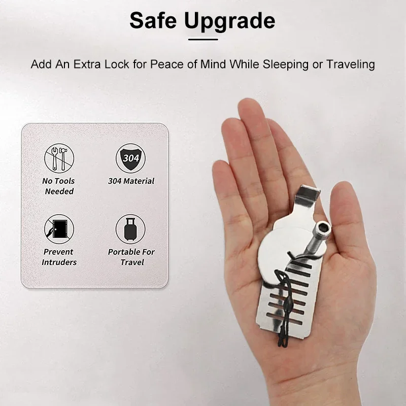 Security Upgrade New Portable Hotel Door Lock Live Alone Self-Defense Travel Anti-theft Stopper Childproof Safety Home Latch