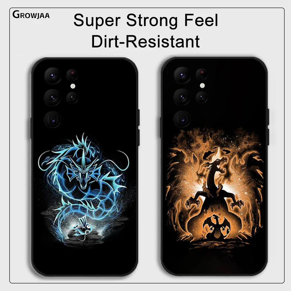 Cool Charizard Mewtwo Cartoon Phone Case for Samsung Galaxy S24 Ultra S22 S23 Ultra S21 S20 5G Protective Silicone TPU Funda