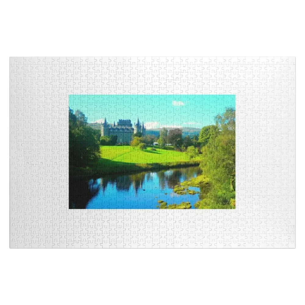 Inveraray Castle, Loch Fyne, Argyll, Scotland Jigsaw Puzzle Wooden Compositions For Children With Photo Personalised Name Puzzle