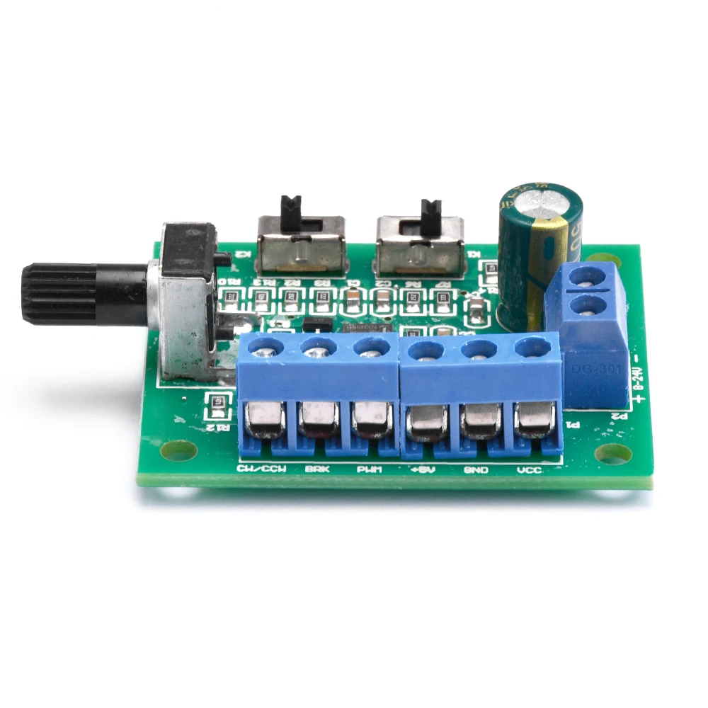 Controlador de velocidad del Motor de CC sin escobillas DC8-24V, placa de Control de velocidad PWM, Control hacia adelante y hacia atrás con interruptor frontal/lateral