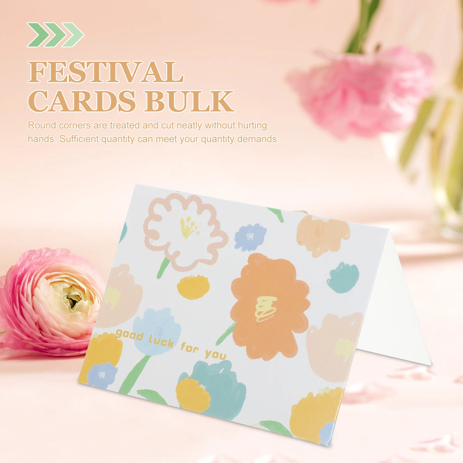 

50 Pcs Flower Greeting Card Mother's Day Cards Festival Gift Decorative Paper Handwritten