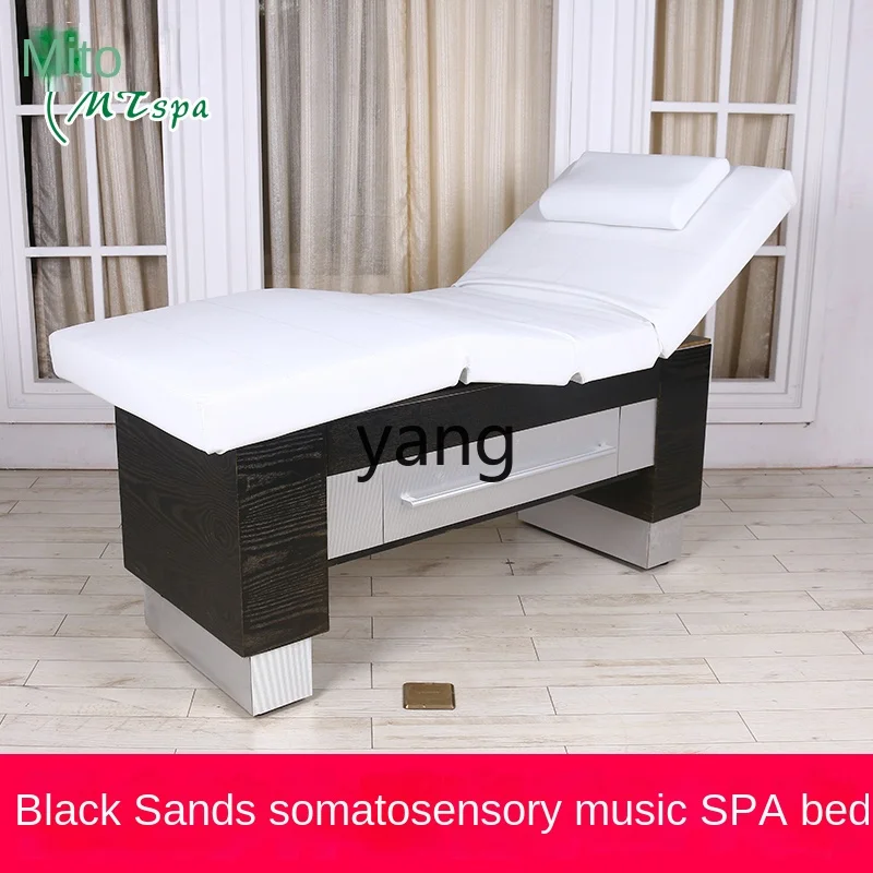 Yjq Electric Beauty Bed Automatic High-End Somatosensory Music Multifunctional Solid Wood Latex Massage Bed