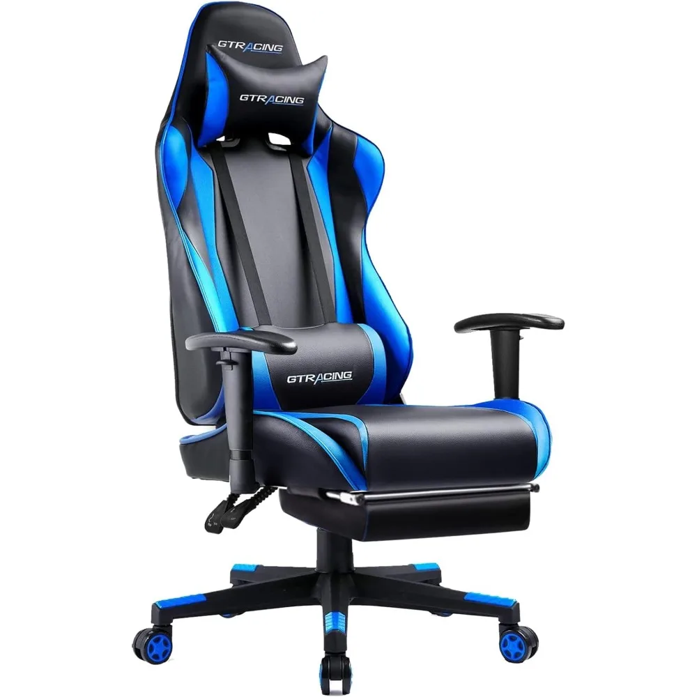 

Gaming Chair with Footrest, Ergonomic Computer Game Desk Chair, Reclining Gamer Chair Seat Height Adjustment, Swivel Rocker