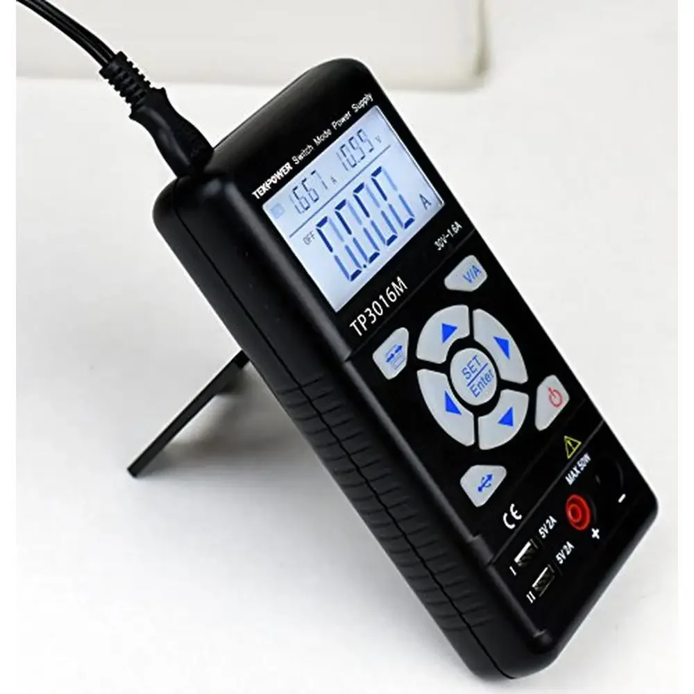 Portable Variable DC Power Supply USB Port 0.3-12V 0-3.75A / 0.3-30V 1.6A with VC CC Control Precision 4 Digits Display Short