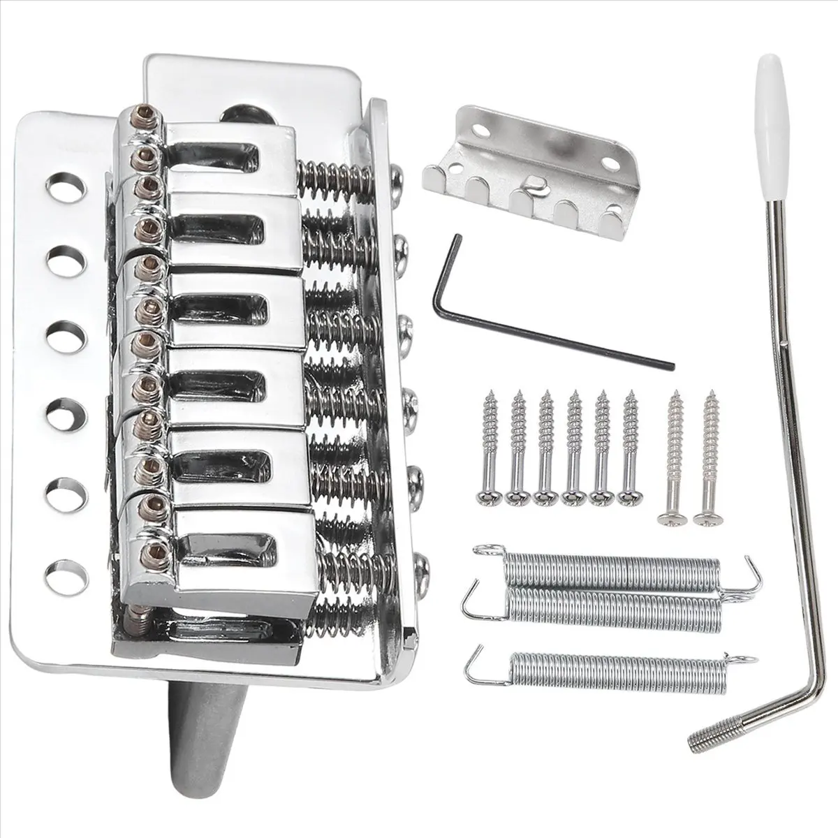 (AD12) For Electric Guitar Single Swing Bridge SQ ST Tremolo Bridge System Pull Plate String Bridge Concave String Code Silver