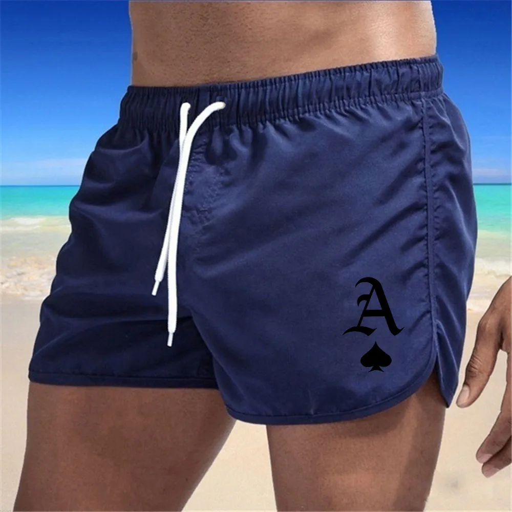 Pantalones cortos de natación con cordón de verano para hombre, pantalones cortos de secado rápido, pantalones cortos transpirables para surf y playa, pantalones deportivos